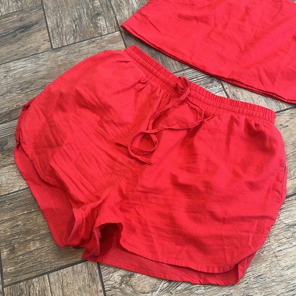 Buddy Love Nova Set Shorts Bottoms Linen Cotton red Women’s small - Picture 3 of 8